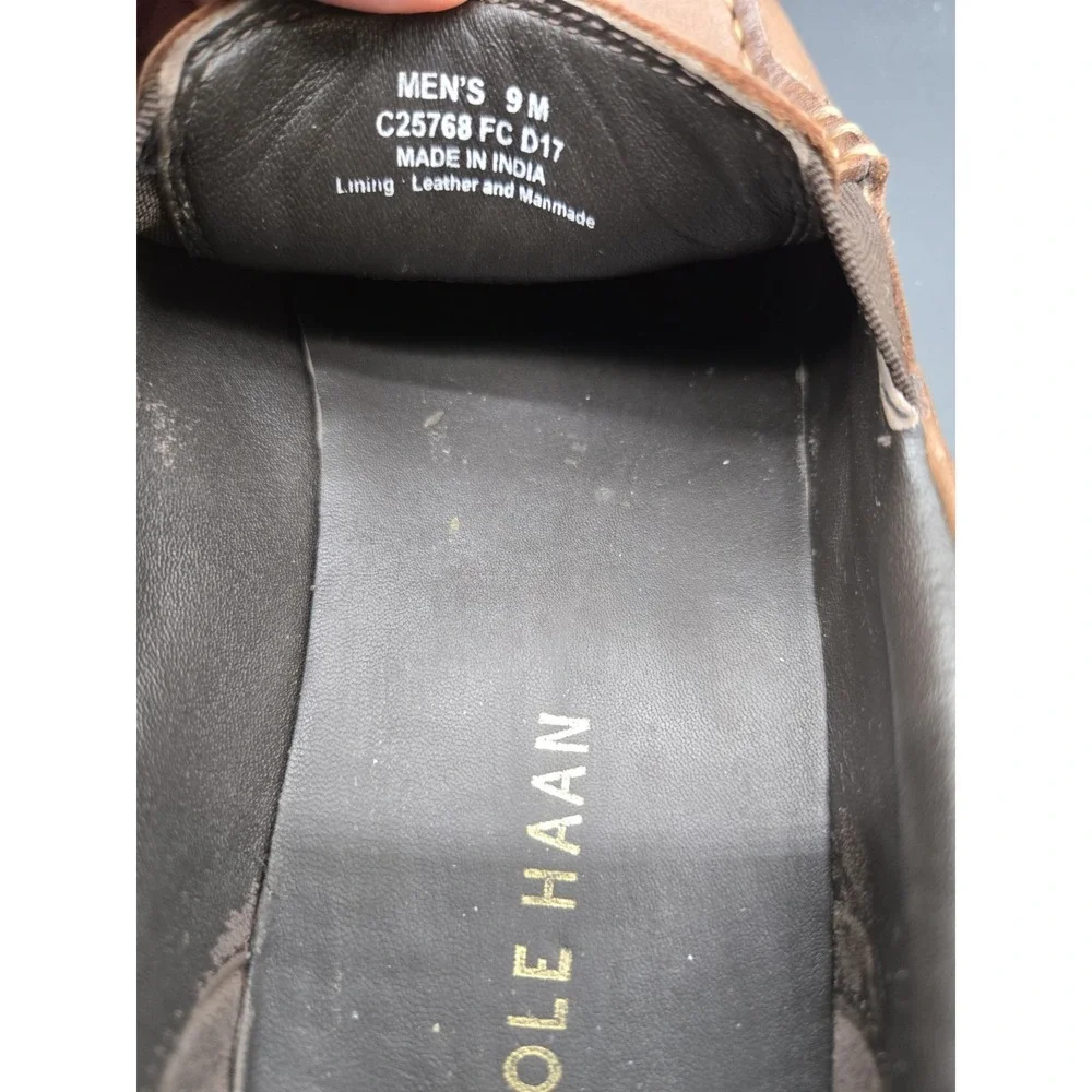 Cole Haan Tucker Venetian Men Leather Slip On Loafer Tan Brown C25768 Size 9